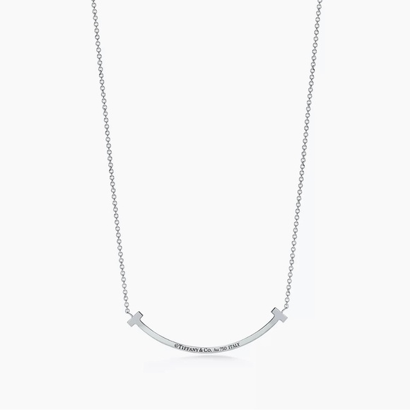 Tiffany & Co. NIB new Tiffany T Smile Pendant in white gold with diamonds small - Picture 3 of 4